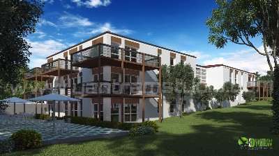 3D Exterior Residential Home Rendering With Landscape Design